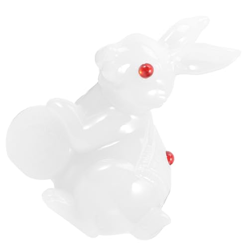 Ciieeo Tischfigur Kaninchen Weiße Jade Hasenstatue Kreatives Tierornament für Neujahrsfeiern Perfektes für Lehrer und Freunde für Wohnräume und Cafés Ciieeo Tischfigur Kaninchen Weiße Jade Hasenstatue Kreatives Tierornament für Neujahrsfeiern Perfektes für Lehrer und Freunde für Wohnräume und Cafés von Ciieeo