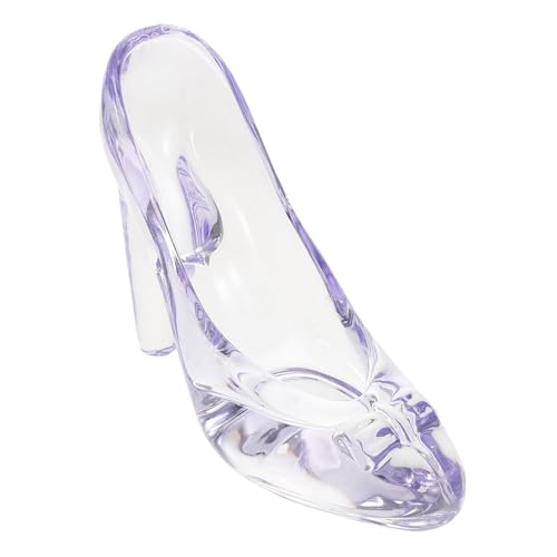 Ciieeo Transparente Glaskristall Schuhfigur mit Schleife Prinzessinnen Dekoration für Hochzeiten Geburtstagsfeiern und Tischmittelstücke von Ciieeo