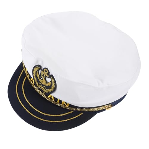 Ciieeo Verstellbare Weiße Matrosen Kapitänsmütze für Erwachsene Modische Party und Cosplay Hut Unisex Seglerkostüm Accessoire für Bühne Fotorequisite und Karneval von Ciieeo