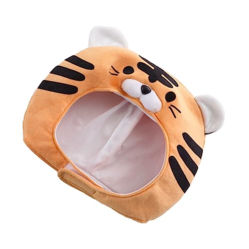 Ciieeo Verstellbarer Cartoon Tiger Kopfputz Tierkostüm Hut für Erwachsene Faschingskostüme Cosplay Party Bühnenrequisit mit Kreativem Tigerdesign Einfach zu Tragen Fest Sitzend von Ciieeo