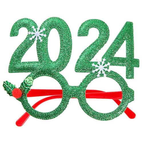 Ciieeo Weihnachtsbrille Glitzer Feiertagsparty Brillengestelle 2024 Lustiges Kostüm Brille Weihnachtsdekoration Zubehör Für Weihnachtsfeiern Urlaubsgeschenke Grün von Ciieeo