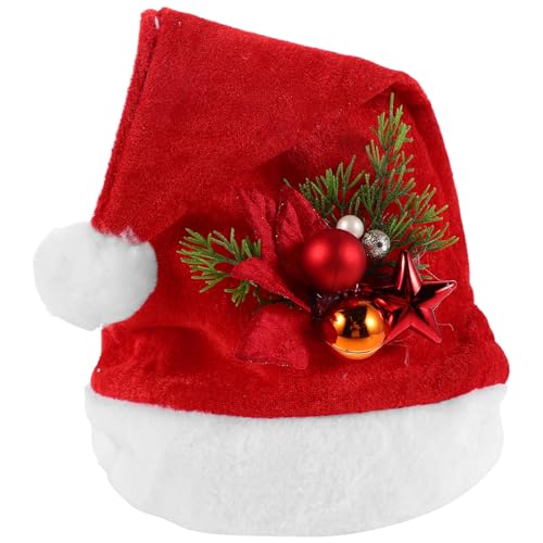 Ciieeo Weihnachtsmannmütze für Erwachsene: Rote Weihnachtsmannmütze für Weihnachten – Warme Kopfbedeckung für den Winterurlaub – Neujahrs-Weihnachtsmütze als Party-Cosplay-Zubehör von Ciieeo