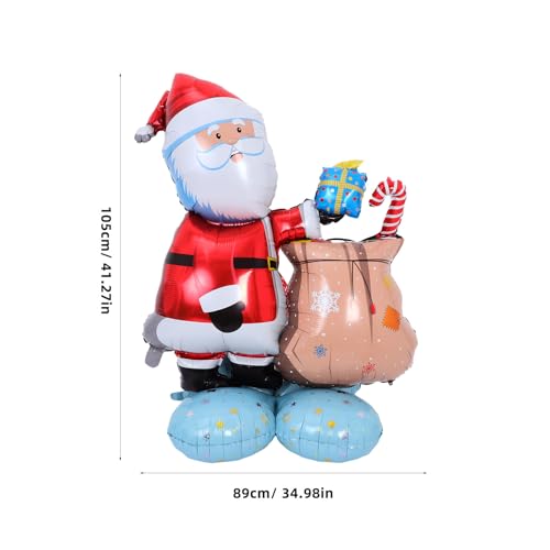 Ciieeo Weihnachtsparty-Ballon: Selbststehender Weihnachtsmann-Luftballon mit Weihnachtsmotiv für Party-Zubehör zum Thema Neujahr von Ciieeo