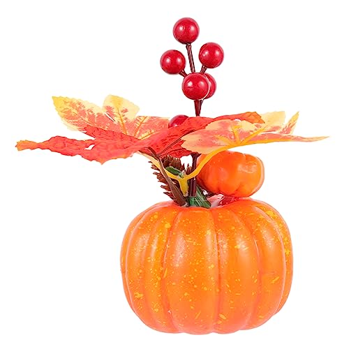 Ciieeo künstlicher Kürbis Kürbiskornamente Mini Danksagung Produkt Kürbisse Dekorationen Halloween Halloween assecoires Festival-Kürbis- Tischdekorationen Plastik Orange von Ciieeo