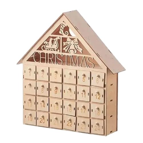 24 Tage Adventskalender aus Holz verziert mit Weihnachtsbaum Rentier Hütte Pagode Zaun, beleuchteter Countdown bis Weihnachtskalender, 24 Aufbewahrungsschubladen 24 Tage Adventskalender aus Holz verziert mit Weihnachtsbaum Rentier Hütte Pagode Zaun, beleuchteter Countdown bis Weihnachtskalender, 24 Aufbewahrungsschubladen von Cikiki