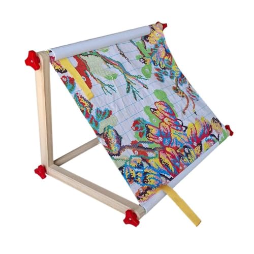 Cikiki Stickständer, verstellbarer Stickrahmen, Kreuzstichständer aus Holz für Schoß oder Tischplatte, Kreuzstich-Rahmenzubehör, Nadelspitzenspanner Cikiki Stickständer, verstellbarer Stickrahmen, Kreuzstichständer aus Holz für Schoß oder Tischplatte, Kreuzstich-Rahmenzubehör, Nadelspitzenspanner von Cikiki