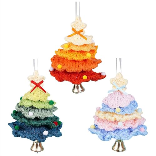 Kreative Häkel-Mini-Baumwollgarn, Weihnachtsbaum, hängende Ornamente für Auto-Rückspiegel Kreative Häkel-Mini-Baumwollgarn, Weihnachtsbaum, hängende Ornamente für Auto-Rückspiegel von Cikiki