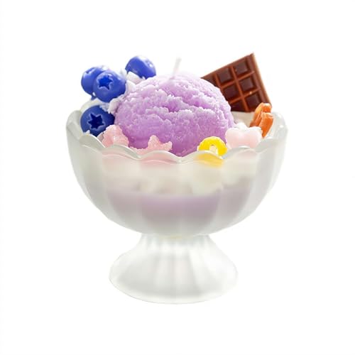 Süße Eiscreme-förmige Keks-Duftkerze im Glas, dekorative Kerze, Geschenk für Frauen, Kerze zum Geburtstag von Cikiki