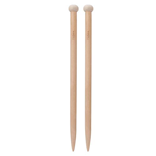 Cikonielf 1 Paar Holz Häkelnadel Stricknadeln Häkelnadeln Natürlicher Griff Häkelnadel Garn Craft Stricknadel Handwebwerkzeug für Schal Pullover Decke(15mm) von Cikonielf