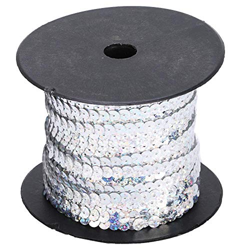 100 Yard Paillette Paillette Trim String Paillettenschnur 6mm Dekoratives Accessoire für Schmuckherstellung, Bandherstellung, Kostüme, Nähen und Verzierungen(glänzendes Band) von Cikonielf