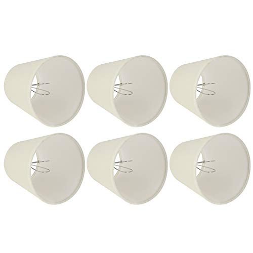 Lampenschirm,6PCS Cremefarbener Stoff Stoff Lampenschirm Ersatz für E14 Wandlampe Kronleuchter Home Decoration Lampe Zubehör für Home Schlafzimmer Hotel Dekoration von Cikonielf