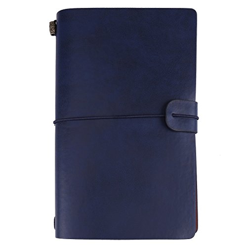 Cikonielf Leather Writing Journal Notizbuch Vintage Nautical Spiral Blank String Diary Notizbuch PU Leder Nachfüllbares Notizbuch mit 144 Seiten für das Schreiben von Notiztagebüchern(BLAU) von Cikonielf