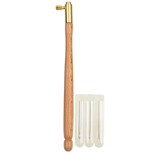 Stickerei-Häkelnadel, langlebiges Zopfwerkzeug mit 3 Nadeln für Heimwerker, Basteln, Nähen, Stricken, Sticken (Holz) von Cikonielf