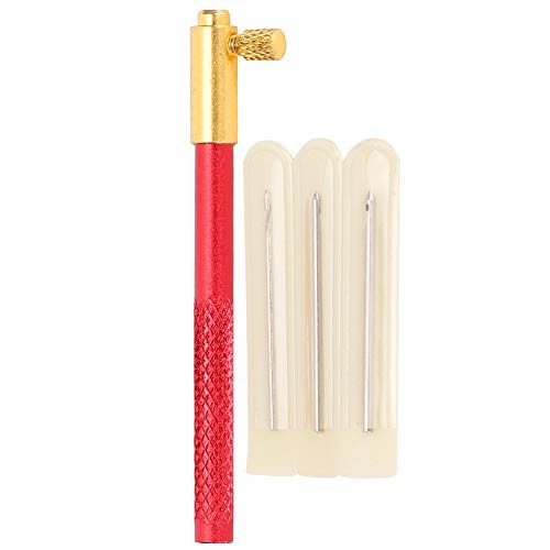 Tambour Hook Holzgriff Stickerei Häkelnadel Perlen Nadel Werkzeuge Pailletten Perlen Nadel Set Häkeln Tool Kit mit 3 Nadeln(Aluminiumlegierung) von Cikonielf