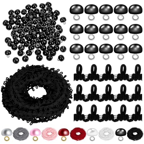 Cimeton 50PCS Black 10mm Pearl Buttons Half Round Buttons Pearl Buckles for Wedding Dress Skirts Gloves Cimeton 50PCS Black 10mm Pearl Buttons Half Round Buttons Pearl Buckles for Wedding Dress Skirts Gloves von Cimeton