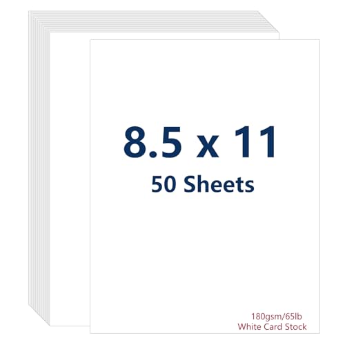 Cimlaga 50 Stück weißer Karton, 8,5 x 11, 29,5 kg/180 g/m², Karton-Druckerpapier für Kartenherstellung, Bürodruck, Zertifikat Cimlaga 50 Stück weißer Karton, 8,5 x 11, 29,5 kg/180 g/m², Karton-Druckerpapier für Kartenherstellung, Bürodruck, Zertifikat von Cimlaga