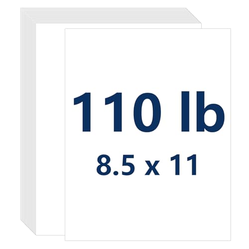 Cimlaga Weißer Karton, 21 x 28 cm, 50 Blatt, robustes weißes Kartonpapier für Einladungen, Speisekarten, Hochzeiten, DIY-Karten (300 g/m²) von Cimlaga