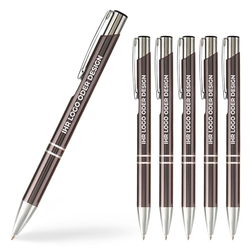 Cimpress Kugelschreiber mit Gravur, Aluminiumgehäuse, blaue Tinte, Personalisierter Stift mit Textgravur, ideal als Werbeartikel oder Firmengeschenk, 1000 Stück, Dunkelgrau Cimpress Kugelschreiber mit Gravur, Aluminiumgehäuse, blaue Tinte, Personalisierter Stift mit Textgravur, ideal als Werbeartikel oder Firmengeschenk, 1000 Stück, Dunkelgrau von Cimpress