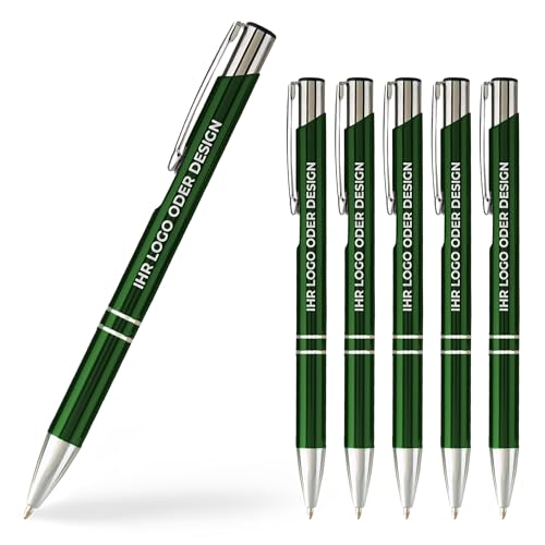 Cimpress Kugelschreiber mit Gravur, Aluminiumgehäuse, blaue Tinte, Personalisierter Stift mit Textgravur, ideal als Werbeartikel oder Firmengeschenk, 250 Stück, Grün Cimpress Kugelschreiber mit Gravur, Aluminiumgehäuse, blaue Tinte, Personalisierter Stift mit Textgravur, ideal als Werbeartikel oder Firmengeschenk, 250 Stück, Grün von Cimpress