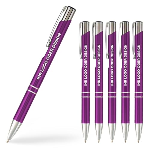 Cimpress Kugelschreiber mit Gravur, Aluminiumgehäuse, blaue Tinte, Personalisierter Stift mit Textgravur, ideal als Werbeartikel oder Firmengeschenk, 250 Stück, Lila Cimpress Kugelschreiber mit Gravur, Aluminiumgehäuse, blaue Tinte, Personalisierter Stift mit Textgravur, ideal als Werbeartikel oder Firmengeschenk, 250 Stück, Lila von Cimpress