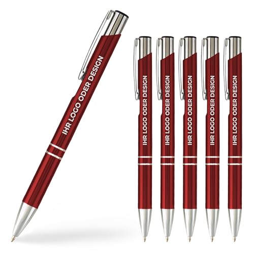 Cimpress Kugelschreiber mit Gravur, Aluminiumgehäuse, blaue Tinte, Personalisierter Stift mit Textgravur, ideal als Werbeartikel oder Firmengeschenk, 500 Stück, Burgunder Cimpress Kugelschreiber mit Gravur, Aluminiumgehäuse, blaue Tinte, Personalisierter Stift mit Textgravur, ideal als Werbeartikel oder Firmengeschenk, 500 Stück, Burgunder von Cimpress