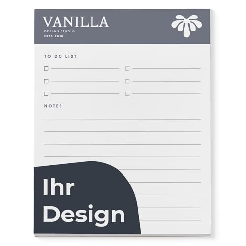Cimpress Personalisiert Notizblöcke Notizblock 50 Blatt Personalisierte Notizblöcke für alle Schreibbedürfnisse, ideal für Büro, Schule und mehr A4 (21 x 29.7 cm) von Cimpress