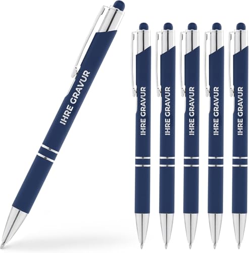 Cimpress personalisiert Kugelschreiber mit Gravur, Mit Wunschtext, 2-in-1 Stylus-Stift, Soft-Touch, schwarze Tinte, Personalisierte geschenke für Firmen, Events & Hochzeiten, 250 Stück, Marineblau Cimpress personalisiert Kugelschreiber mit Gravur, Mit Wunschtext, 2-in-1 Stylus-Stift, Soft-Touch, schwarze Tinte, Personalisierte geschenke für Firmen, Events & Hochzeiten, 250 Stück, Marineblau von Cimpress