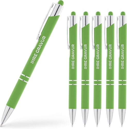 Cimpress personalisiert Kugelschreiber mit Gravur, Mit Wunschtext, 2-in-1 Stylus-Stift, Soft-Touch, schwarze Tinte, Personalisierte geschenke für Firmen, Events & Hochzeiten, 250 Stück, Grün Cimpress personalisiert Kugelschreiber mit Gravur, Mit Wunschtext, 2-in-1 Stylus-Stift, Soft-Touch, schwarze Tinte, Personalisierte geschenke für Firmen, Events & Hochzeiten, 250 Stück, Grün von Cimpress