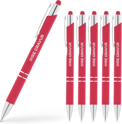 Cimpress personalisiert Kugelschreiber mit Gravur, Mit Wunschtext, 2-in-1 Stylus-Stift, Soft-Touch, schwarze Tinte, Personalisierte geschenke für Firmen, Events & Hochzeiten, 250 Stück, Rot Cimpress personalisiert Kugelschreiber mit Gravur, Mit Wunschtext, 2-in-1 Stylus-Stift, Soft-Touch, schwarze Tinte, Personalisierte geschenke für Firmen, Events & Hochzeiten, 250 Stück, Rot von Cimpress