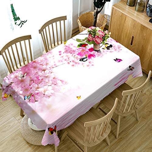 Cinnanal Rechteckig Tischtuch Elegant Polyester Wasserdicht Tischdecke Garten Abwaschbar Stoff Flowers Butterflies für Esstischplatte Café Wohnzimmer 90X140cm Rosa Cinnanal Rechteckig Tischtuch Elegant Polyester Wasserdicht Tischdecke Garten Abwaschbar Stoff Flowers Butterflies für Esstischplatte Café Wohnzimmer 90X140cm Rosa von Cinnanal