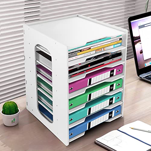 Cinnani Schreibtisch Organizer, 7 Ablagefächer Schubladenbox, A4-Papierhalter Dokumentenablage, Briefablage, Ablage Schreibtisch für Büro, Zuhause, Schule von Cinnani