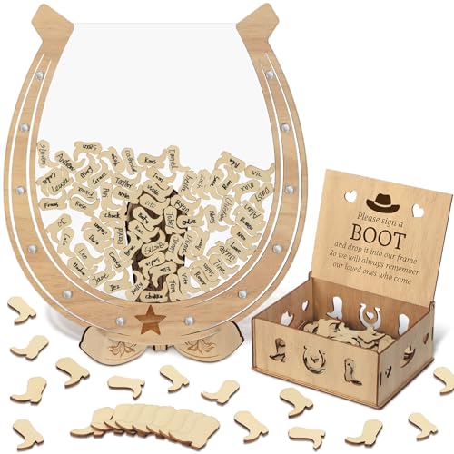 Cinnvoice Hochzeit Gästebuch Alternative, Holz Western Cowboy Hochzeit Dekorationen für Empfang Hochzeit Gästebuch Drop Box mit 100 Cowboystiefeln Schild für Hochzeit, Jahrestag Dekorationen Cinnvoice Hochzeit Gästebuch Alternative, Holz Western Cowboy Hochzeit Dekorationen für Empfang Hochzeit Gästebuch Drop Box mit 100 Cowboystiefeln Schild für Hochzeit, Jahrestag Dekorationen von Cinnvoice