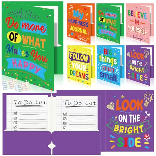Cinrobiye Inspirierende 2 Taschenordner mit 32 Namensetiketten, dekorativ, motivierend, Briefgröße, Kinderordner mit Taschen für Büro, Zuhause, Hausaufgaben, Dokumente, Aufbewahrung, Organizer, 24 Cinrobiye Inspirierende 2 Taschenordner mit 32 Namensetiketten, dekorativ, motivierend, Briefgröße, Kinderordner mit Taschen für Büro, Zuhause, Hausaufgaben, Dokumente, Aufbewahrung, Organizer, 24 von Cinrobiye
