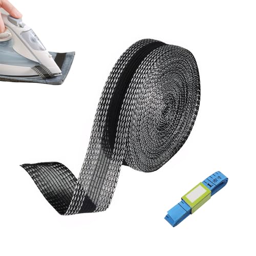 10m Saumband Zum AufbüGeln,BüGelband Zum KüRzen Von Gardinen,Saumband Zum AufbüGeln Waschfest,Saumband Selbstklebend, Zuschneidbar, Waschbar, Mit MaßBand, FüR Hosen, Kleidung, Stoffe (Schwarz) von Cinsersr