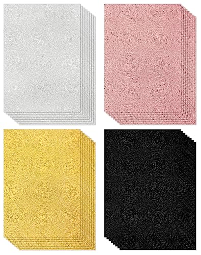 Cinvo Glitzer-Kartonpapier, A4, dicke Kartonfolie, 250 g/m², farbiges, glitzerndes Papier für Cricut, Scrapbook, Poster, Pappe, Party-Dekoration, Bastelarbeiten, 21,6 x 27,9 cm, 4 klassische Farben, Cinvo Glitzer-Kartonpapier, A4, dicke Kartonfolie, 250 g/m², farbiges, glitzerndes Papier für Cricut, Scrapbook, Poster, Pappe, Party-Dekoration, Bastelarbeiten, 21,6 x 27,9 cm, 4 klassische Farben, von Cinvo