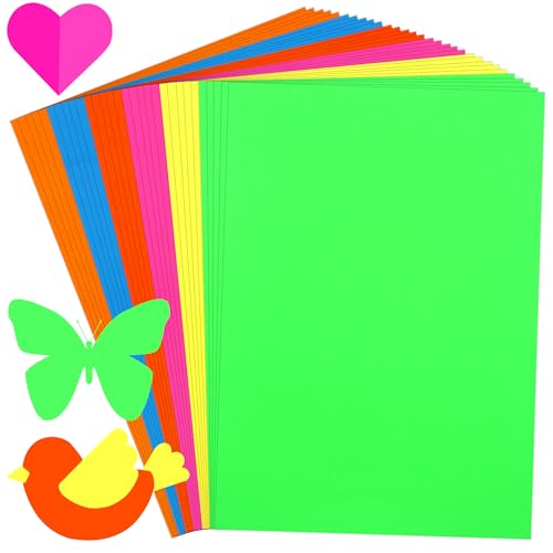 Cinvo Neon-Papierbögen, farbige Postertafeln, fluoreszierend, hell, A4, dicker Karton, doppelseitig, farbiges Papier, reflektierend, für Kartenherstellung, Schilder, Party-Dekoration, Bastelarbeiten, Cinvo Neon-Papierbögen, farbige Postertafeln, fluoreszierend, hell, A4, dicker Karton, doppelseitig, farbiges Papier, reflektierend, für Kartenherstellung, Schilder, Party-Dekoration, Bastelarbeiten, von Cinvo