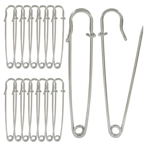 Cionyce 10,2 cm große Sicherheitsnadeln, strapazierfähig, silberfarben, große Sicherheitsnadeln, übergroß, für Kleidung, Leder, Decke, Handwerk, Outdoor (16 Stück) von Cionyce