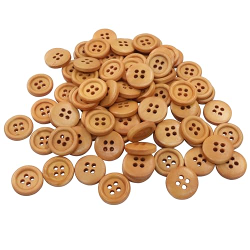 Cionyce Holzknöpfe, 15 mm, 200 Stück, braun, für Bastelarbeiten, Nähprojekte, Scrapbooking, Kleidungszubehör Cionyce Holzknöpfe, 15 mm, 200 Stück, braun, für Bastelarbeiten, Nähprojekte, Scrapbooking, Kleidungszubehör von Cionyce