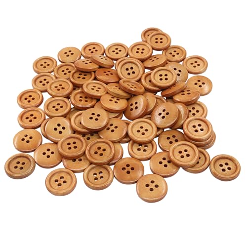 Cionyce Holzknöpfe, 18 mm, 200 Stück, braun, für Bastelarbeiten, Nähprojekte, Scrapbooking, Kleidungszubehör Cionyce Holzknöpfe, 18 mm, 200 Stück, braun, für Bastelarbeiten, Nähprojekte, Scrapbooking, Kleidungszubehör von Cionyce