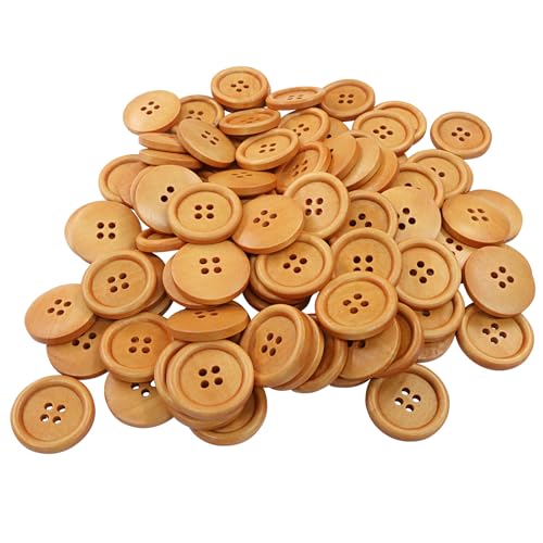 Cionyce Holzknöpfe, 23 mm, 200 Stück, braun, für Bastelarbeiten, Nähprojekte, Scrapbooking, Kleidungszubehör Cionyce Holzknöpfe, 23 mm, 200 Stück, braun, für Bastelarbeiten, Nähprojekte, Scrapbooking, Kleidungszubehör von Cionyce