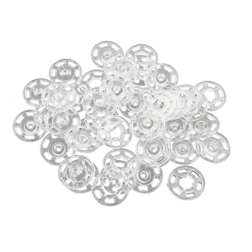 Cionyce Kunststoff-Druckknöpfe zum Aufnähen, 21 mm, transparent, zum Nähen, Hemden, Nähen, Kleidung, Basteln, 100 Stück von Cionyce