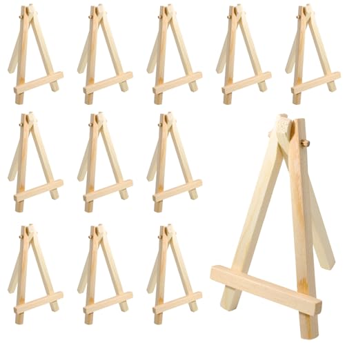 Cionyce Mini-Staffelei aus Holz, kleine Staffelei aus Holz, zum Ausstellen, Malerhalter, Ständer für Leinwand, Kinderbasteln, Visitenkarten, Fotos, 12 Stück Cionyce Mini-Staffelei aus Holz, kleine Staffelei aus Holz, zum Ausstellen, Malerhalter, Ständer für Leinwand, Kinderbasteln, Visitenkarten, Fotos, 12 Stück von Cionyce