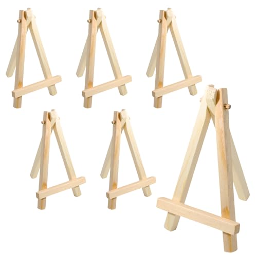 Cionyce Mini-Staffelei aus Holz, kleine Staffelei aus Holz, zum Ausstellen, Malerhalter, Ständer für Leinwand, Kinderhandwerk, Visitenkarten, Fotos, 6 Stück Cionyce Mini-Staffelei aus Holz, kleine Staffelei aus Holz, zum Ausstellen, Malerhalter, Ständer für Leinwand, Kinderhandwerk, Visitenkarten, Fotos, 6 Stück von Cionyce