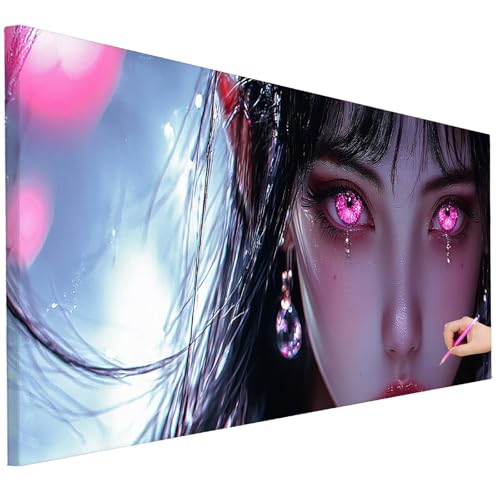 Diamond Painting Erwachsene Anime Diamond Painting XXL 200x80cm DIY Frau Diamant Kunst Groß Set Basteln Erwachsene Diamant Malerei Stickerei Kreuzstich Set Deko Wohnzimmer Geschenke für Frauen D-18 von Ciooyxee