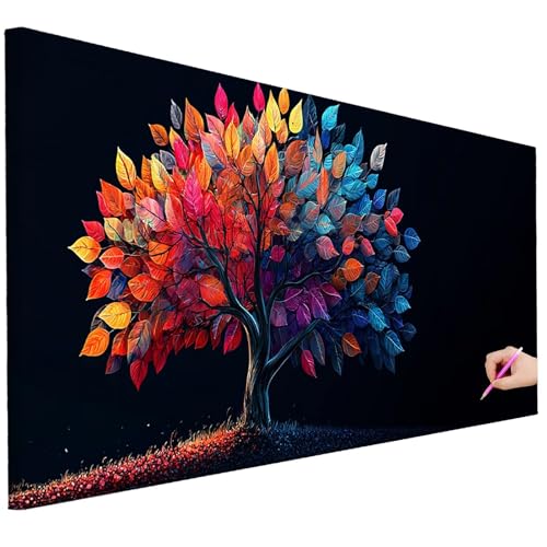 Diamond Painting Erwachsene Baum Diamond Painting XXL 100x40cm 5D DIY Einfachheit Diamant Kunst Groß Set Basteln Erwachsene Diamant Malerei Stickerei Kreuzstich Set für Deko Wohnzimmer Geschenke L-02 von Ciooyxee