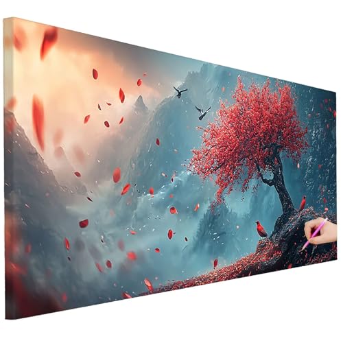 Diamond Painting Erwachsene Baum Diamond Painting XXL 250x100cm DIY Vogel Diamant Kunst Groß Set Basteln Erwachsene Diamant Malerei Stickerei Kreuzstich Set Deko Wohnzimmer Geschenke für Frauen D-24 von Ciooyxee