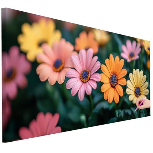 Diamond Painting Erwachsene Blumen Diamond Painting XXL 250x100cm 5D DIY Anlage Diamant Kunst Groß Set Basteln Erwachsene Diamant Malerei Stickerei Kreuzstich Set für Deko Wohnzimmer Geschenke B-26 von Ciooyxee