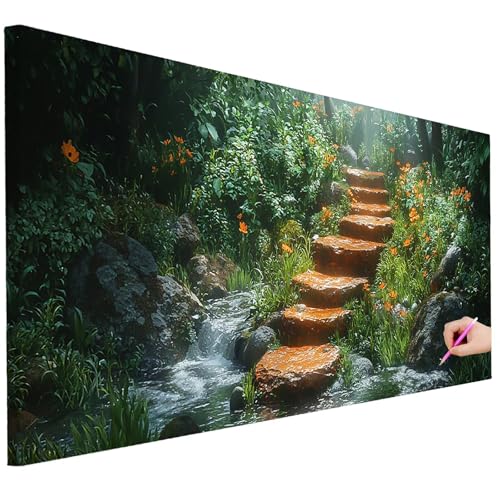 Diamond Painting Erwachsene Dschungel Diamond Painting XXL 80x30cm 5D DIY Anlage Diamant Kunst Groß Set Basteln Erwachsene Diamant Malerei Stickerei Kreuzstich Set für Deko Wohnzimmer Geschenke L-14 von Ciooyxee