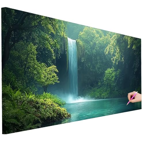Diamond Painting Erwachsene Fallen Diamond Painting XXL 100x40cm DIY Wald Diamant Kunst Groß Set Basteln Erwachsene Diamant Malerei Stickerei Kreuzstich Set Deko Wohnzimmer Geschenke für Frauen L-22 von Ciooyxee