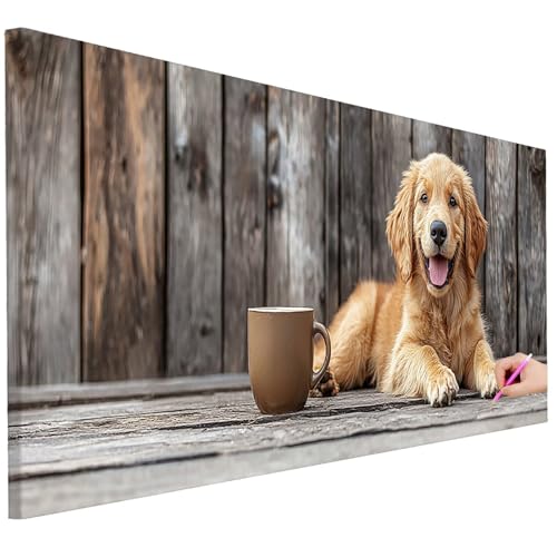 Diamond Painting Erwachsene Hund Diamond Painting XXL 130x50cm DIY Tiere Diamant Kunst Groß Set Basteln Erwachsene Diamant Malerei Stickerei Kreuzstich Set Deko Wohnzimmer Geschenke für Frauen D-56 von Ciooyxee